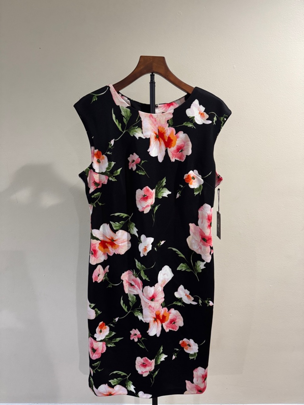 NWT Vince Camuto Floral Scuba Sheath Dress - Bahama Blue (Size 16)